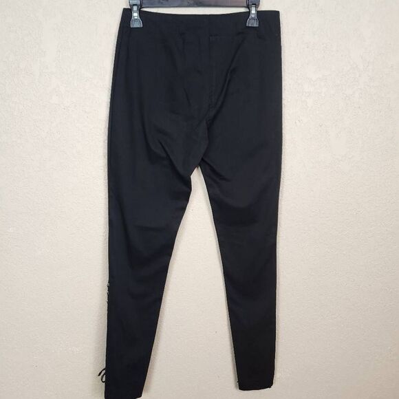 Christine Phillipe Vintage Black Pants with Side Faux Leather Lace Up Size 8 (49 - Picture 2 of 5
